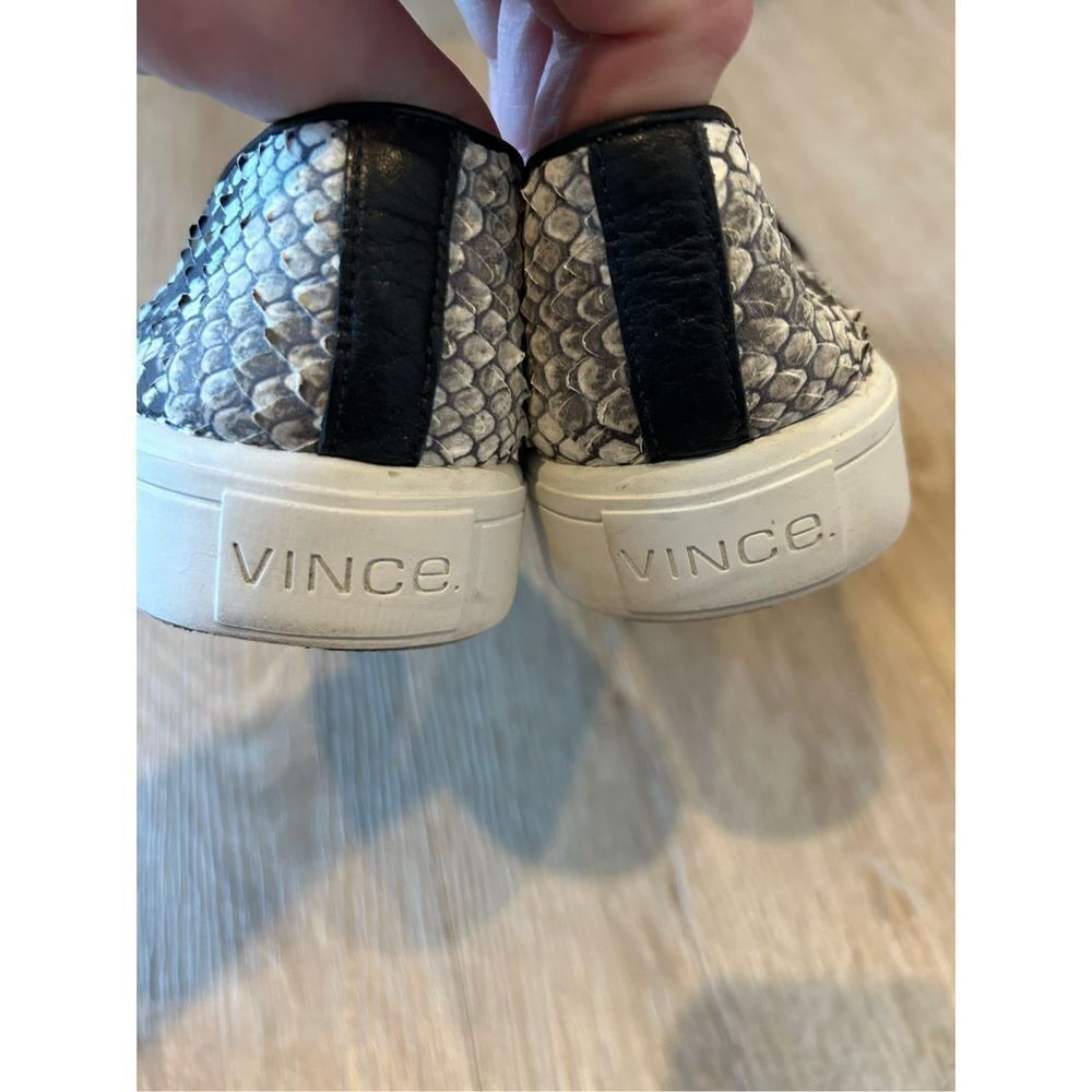 Vince Python Snake Embossed Slip On Sneakers Blac… - image 6